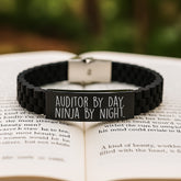 Auditor Gifts Funny Quote - Glide lock Clasp Bracelet for Graduation - Gifts from Men to Auditor, Unique Graduation Gifts for Him - Image 2
